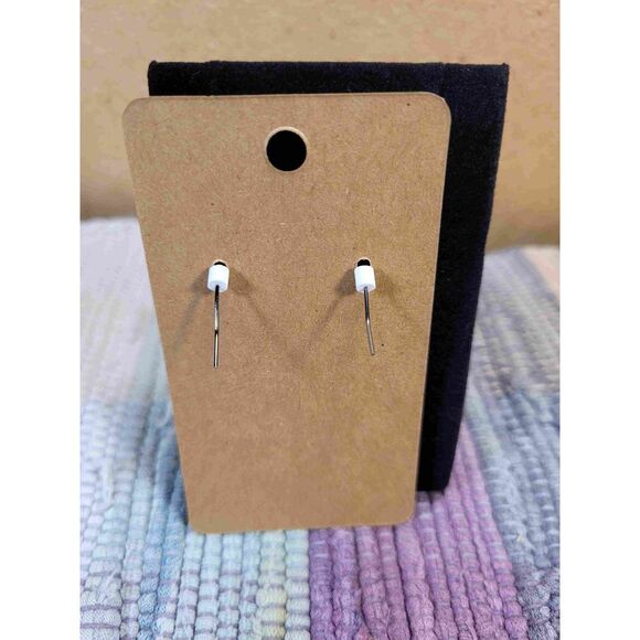 (3 for $15) JoMa Silvertone Flower Earrings with Black Accent- NEW - Picture 4 of 4